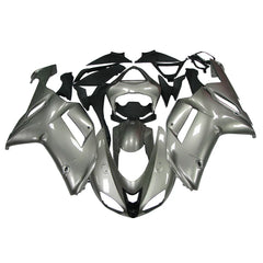 Kawasaki ZX-6R / 636 2007-2008 Silver and Black full fairing kit set view