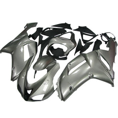 Kawasaki ZX-6R / 636 2007-2008 Silver and Black fairing kit front view