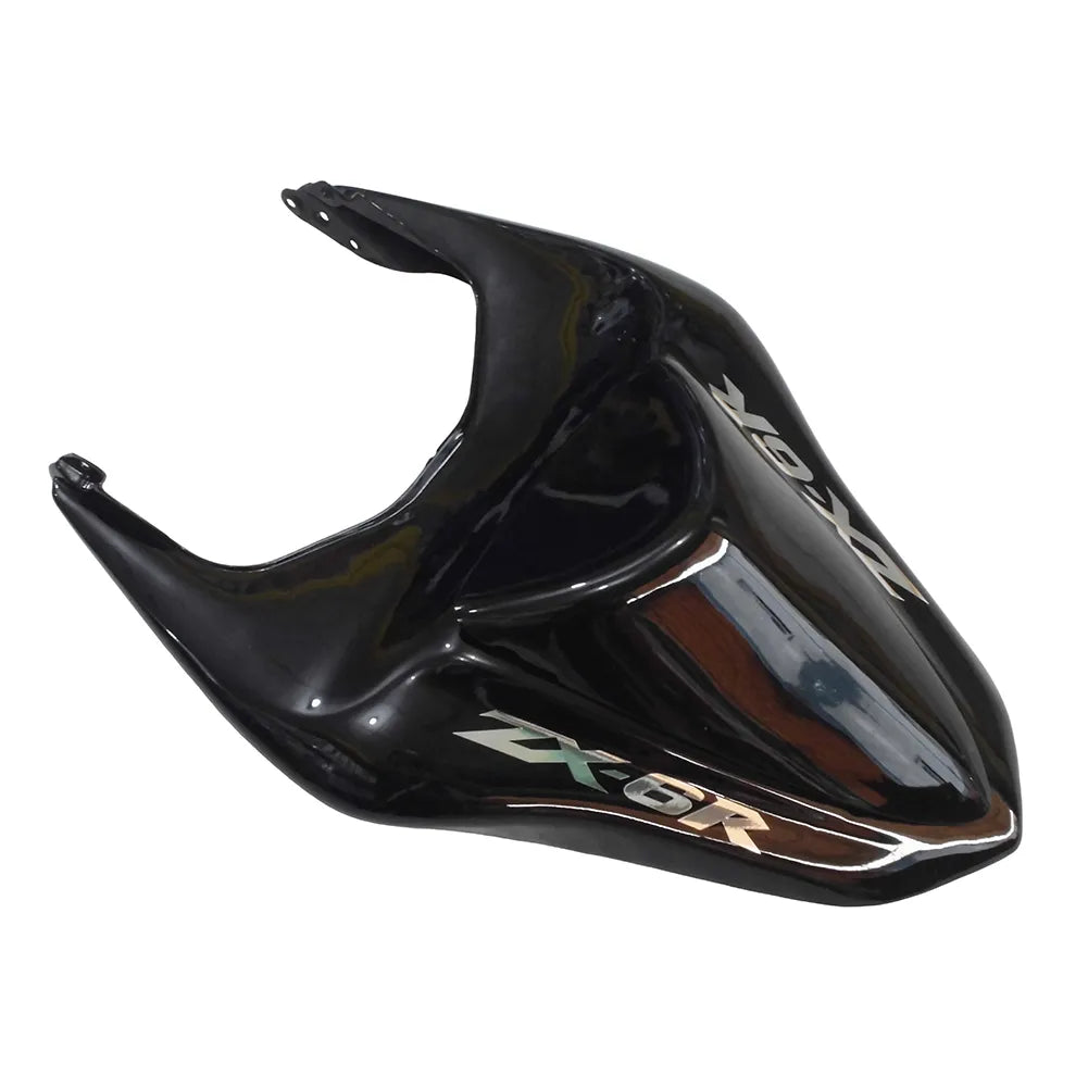 Kawasaki ZX-6R / 636 2007-2008 Silver and Black Chrome A tail section fairing detail view 4