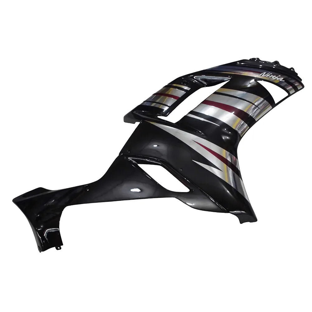 Kawasaki ZX-6R / 636 2007-2008 Silver and Black Chrome A tail section fairing side view