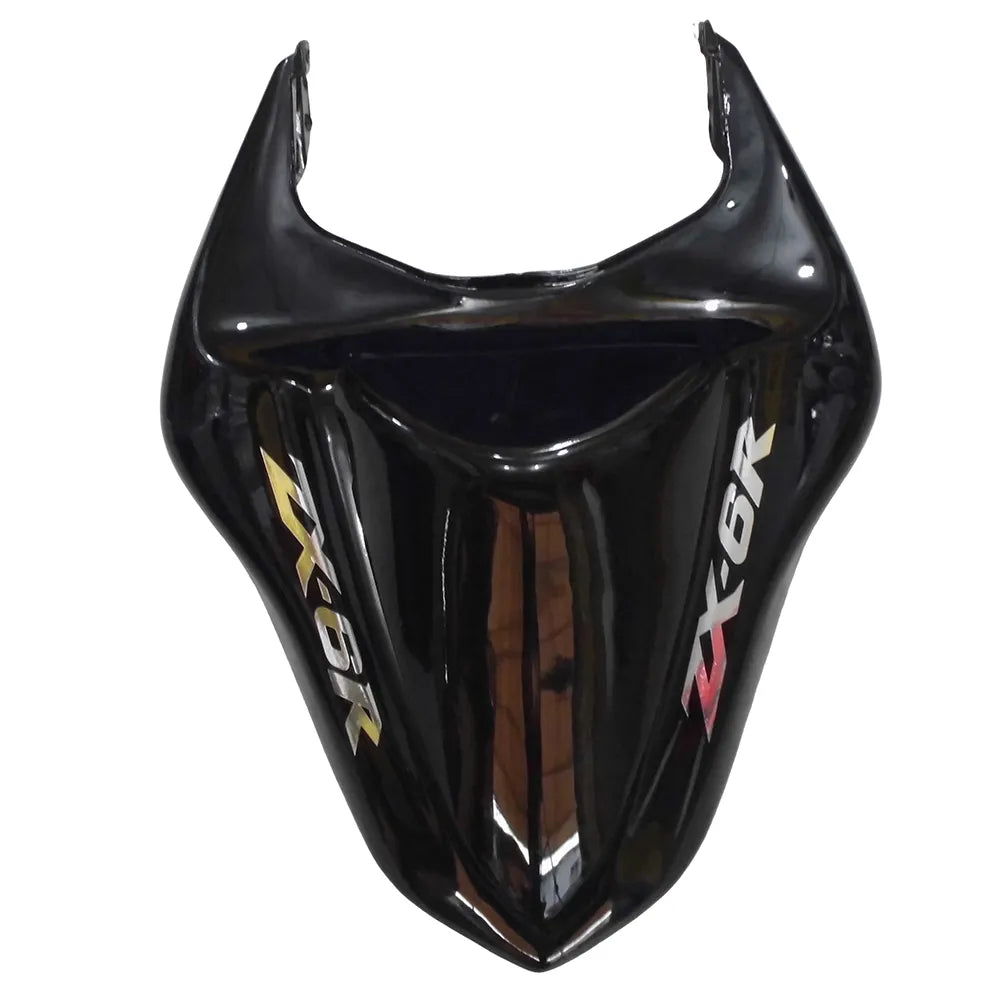 Kawasaki ZX-6R / 636 2007-2008 Silver and Black Chrome A tail section fairing detail view 3