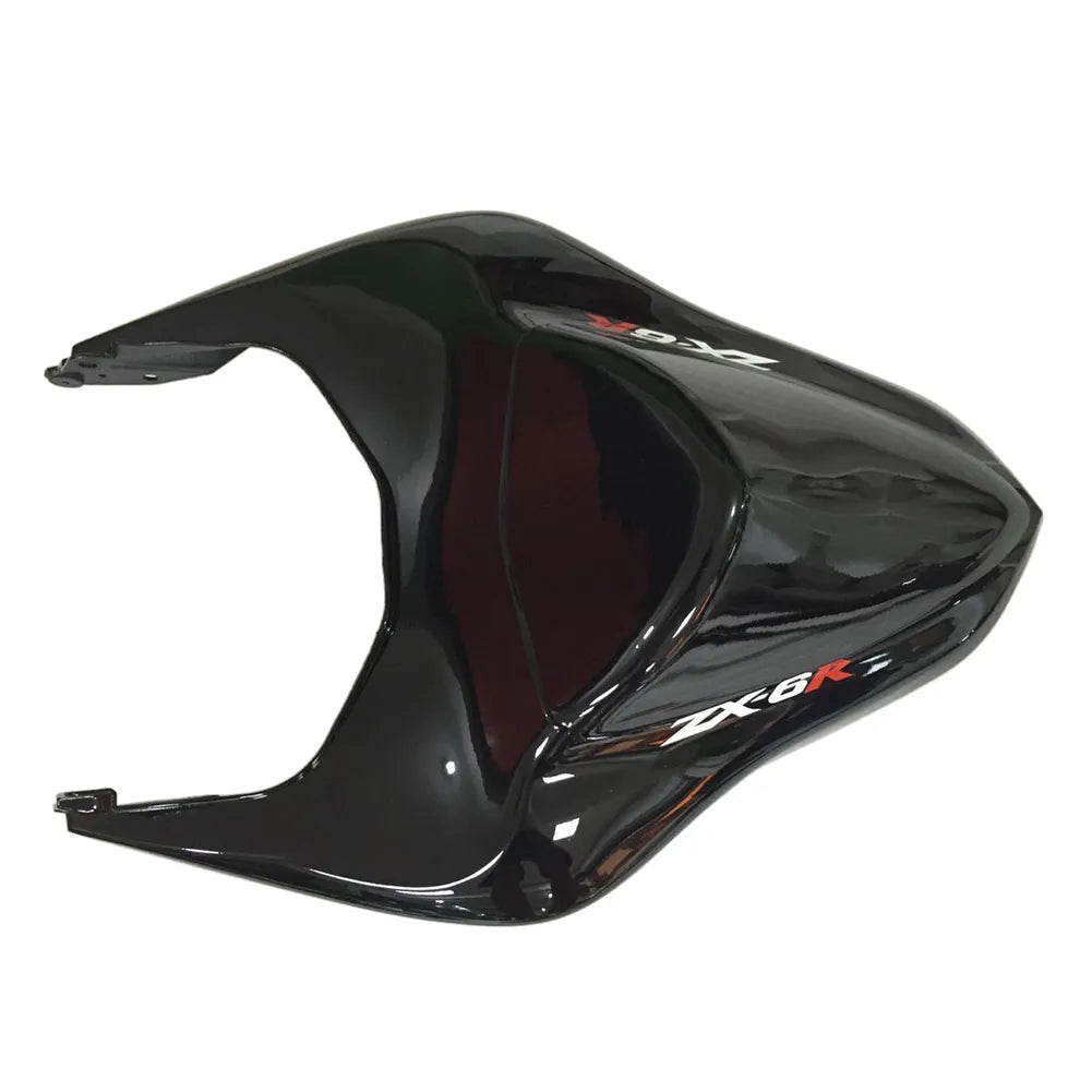 Kawasaki ZX-6R / 636 2007-2008 Silver and Black Chrome B tail section fairing detail view 1
