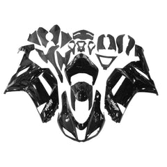 Kawasaki ZX-6R / 636 2007-2008 Gloss Black Lettered full fairing kit set view