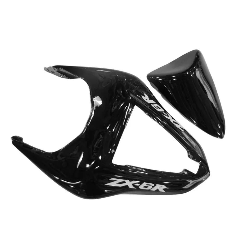 Kawasaki ZX-6R / 636 2007-2008 Gloss Black Lettered tail section fairing detail view 2