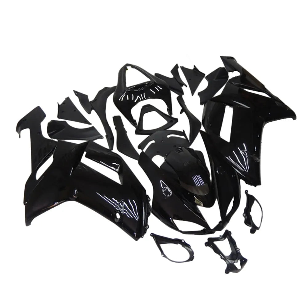 Kawasaki ZX-6R / 636 2007-2008 Gloss Black Pinstripe fairing kit left side view