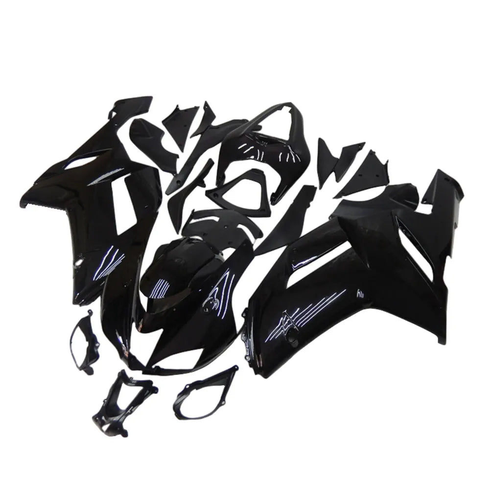Kawasaki ZX-6R / 636 2007-2008 Gloss Black Pinstripe fairing kit front view