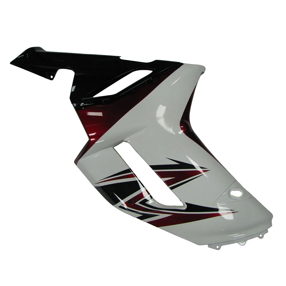 Kawasaki ZX-6R / 636 2007-2008 Red, White, and Black A tail section fairing side view