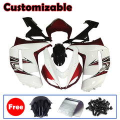 Kawasaki ZX-6R / 636 2007-2008 Red, White, and Black B Fairing Kit