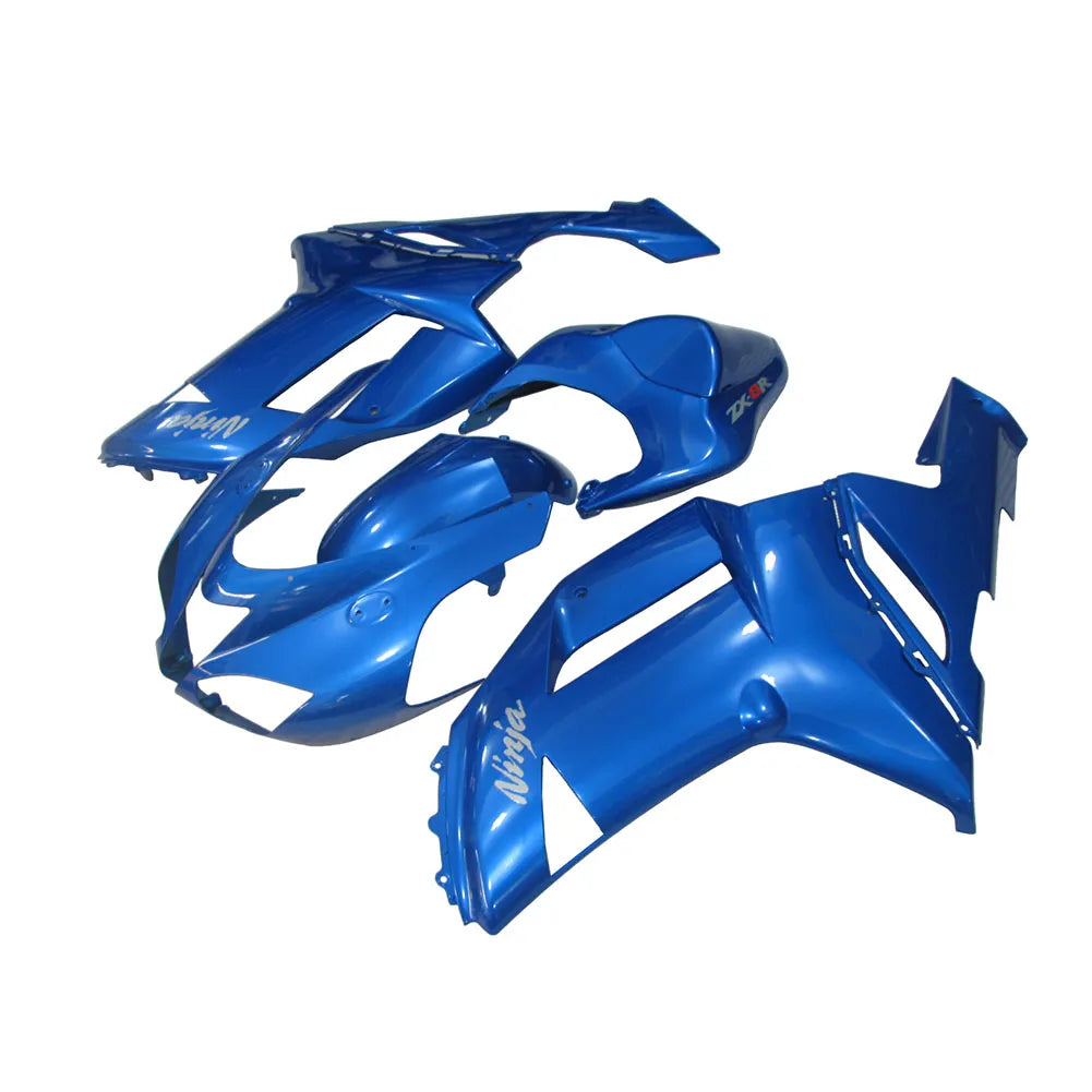 Kawasaki ZX-6R / 636 2007-2008 Blue fairing kit left side view