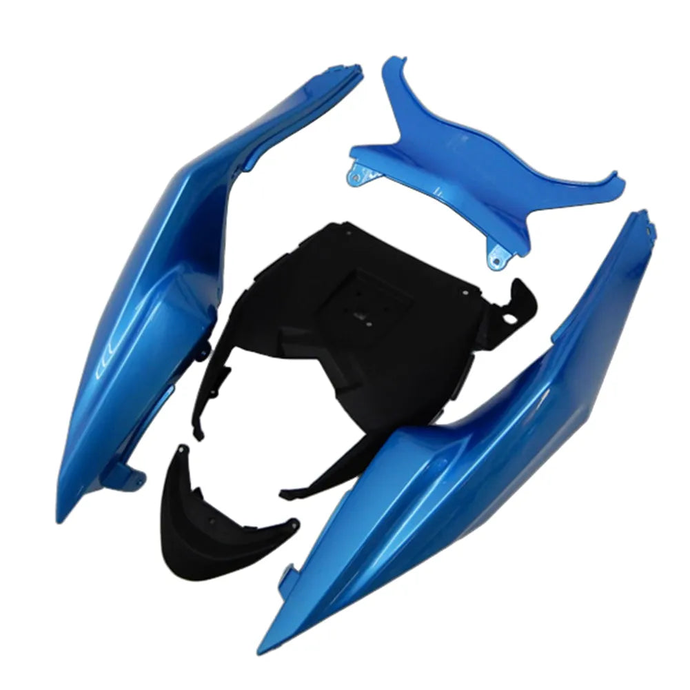Kawasaki ZX-6R / 636 2009-2012 Blue and Black with Pinstripes tail section fairing detail view 2