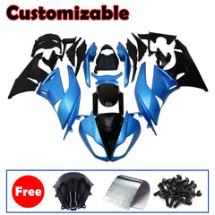 Kawasaki ZX-6R / 636 2009-2012 Blue and Black with Pinstripes Fairing Kit