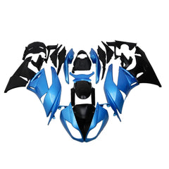 Kawasaki ZX-6R / 636 2009-2012 Blue and Black with Pinstripes full fairing kit set view