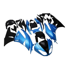 Kawasaki ZX-6R / 636 2009-2012 Blue and Black with Pinstripes fairing kit left side view