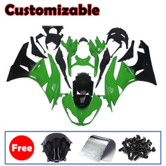 Kawasaki ZX-6R / 636 2009-2012 Green and Black with Pinstripes Fairing Kit