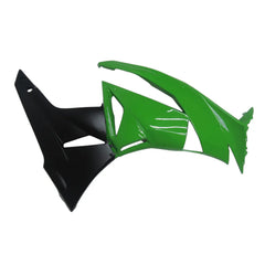 Kawasaki ZX-6R / 636 2009-2012 Green and Black with Pinstripes tail section fairing side view