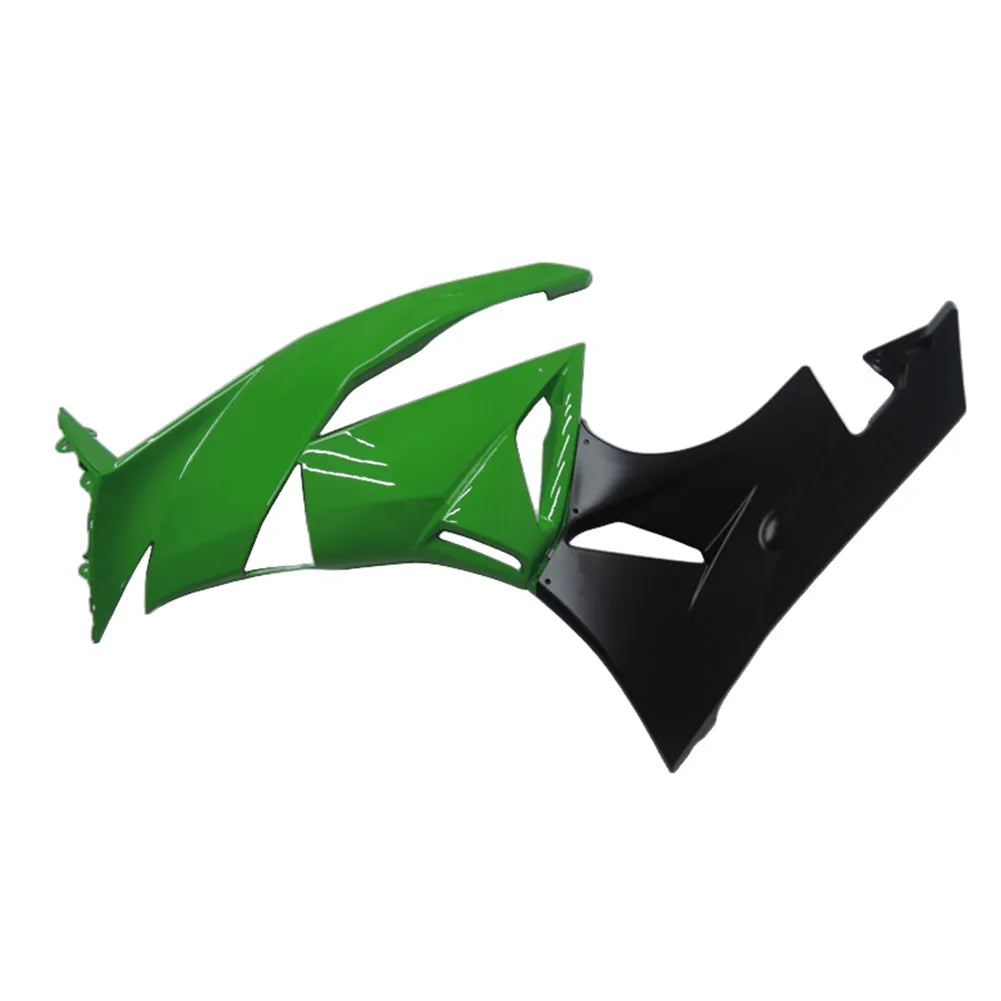 Kawasaki ZX-6R / 636 2009-2012 Green and Black with Pinstripes tail section fairing rear view