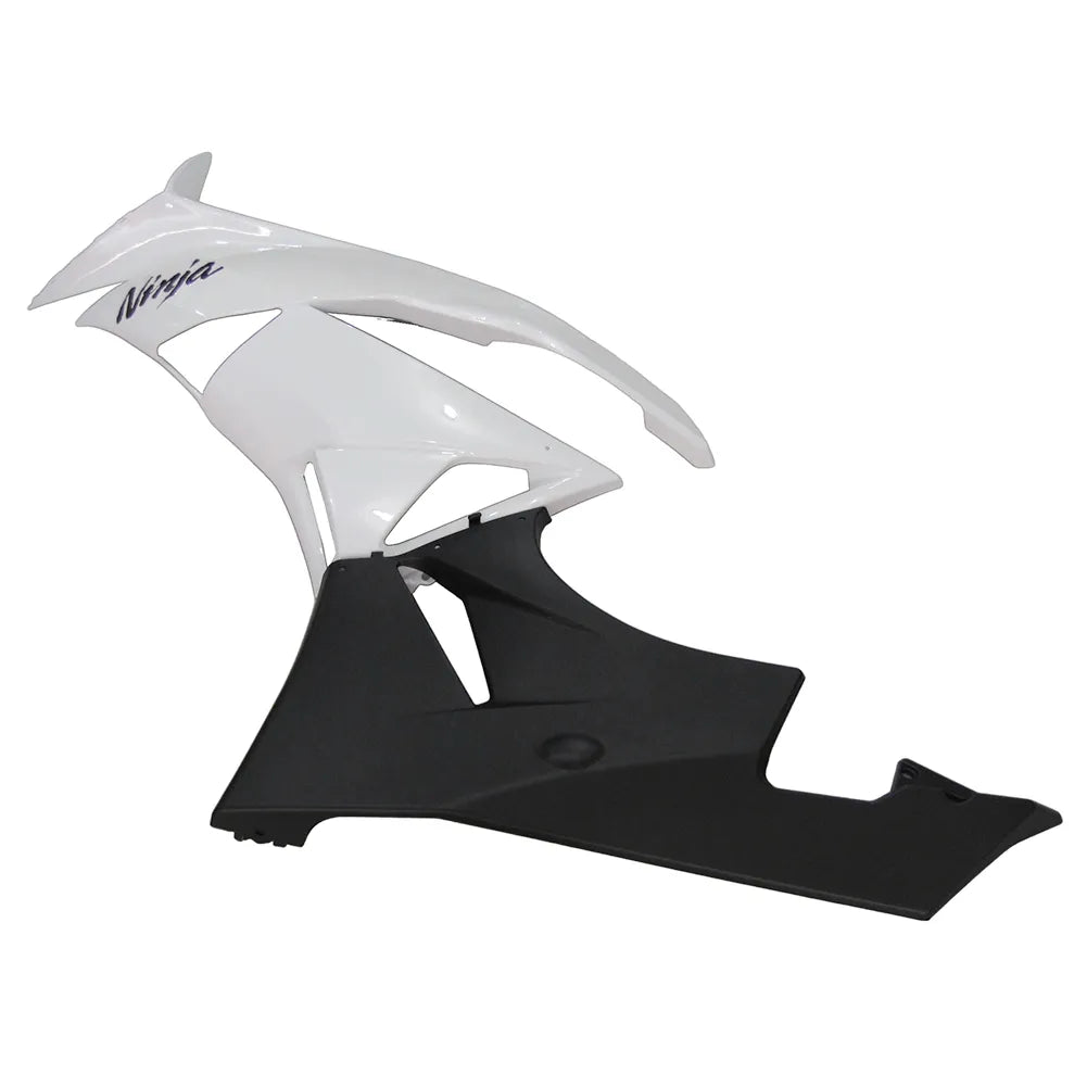 Kawasaki ZX-6R / 636 2009-2012 Matte Black, White, and Black tail section fairing rear view