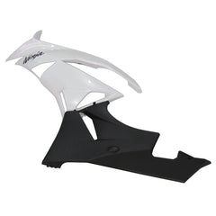 Kawasaki ZX-6R / 636 2009-2012 Matte Black, White, and Black tail section fairing rear view