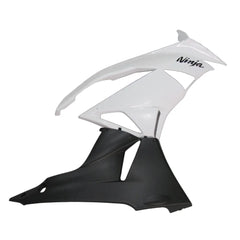 Kawasaki ZX-6R / 636 2009-2012 Matte Black, White, and Black tail section fairing side view