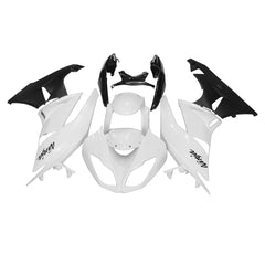 Kawasaki ZX-6R / 636 2009-2012 Matte Black, White, and Black full fairing kit set view