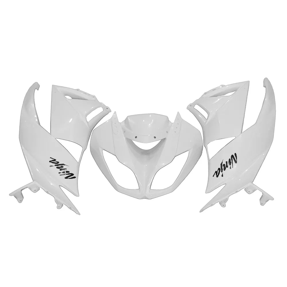 Kawasaki ZX-6R / 636 2009-2012 Matte Black, White, and Black tail section fairing detail view 1