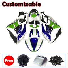 Kawasaki ZX-6R / 636 2009-2012 Green, White, Blue, and Black No. 53 Fairing Kit