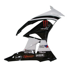 Kawasaki ZX-6R / 636 2009-2012 Black, White, and Red Monster Edition tail section fairing rear view