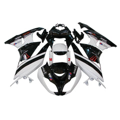 Kawasaki ZX-6R / 636 2009-2012 Black, White, and Red Monster Edition full fairing kit set view