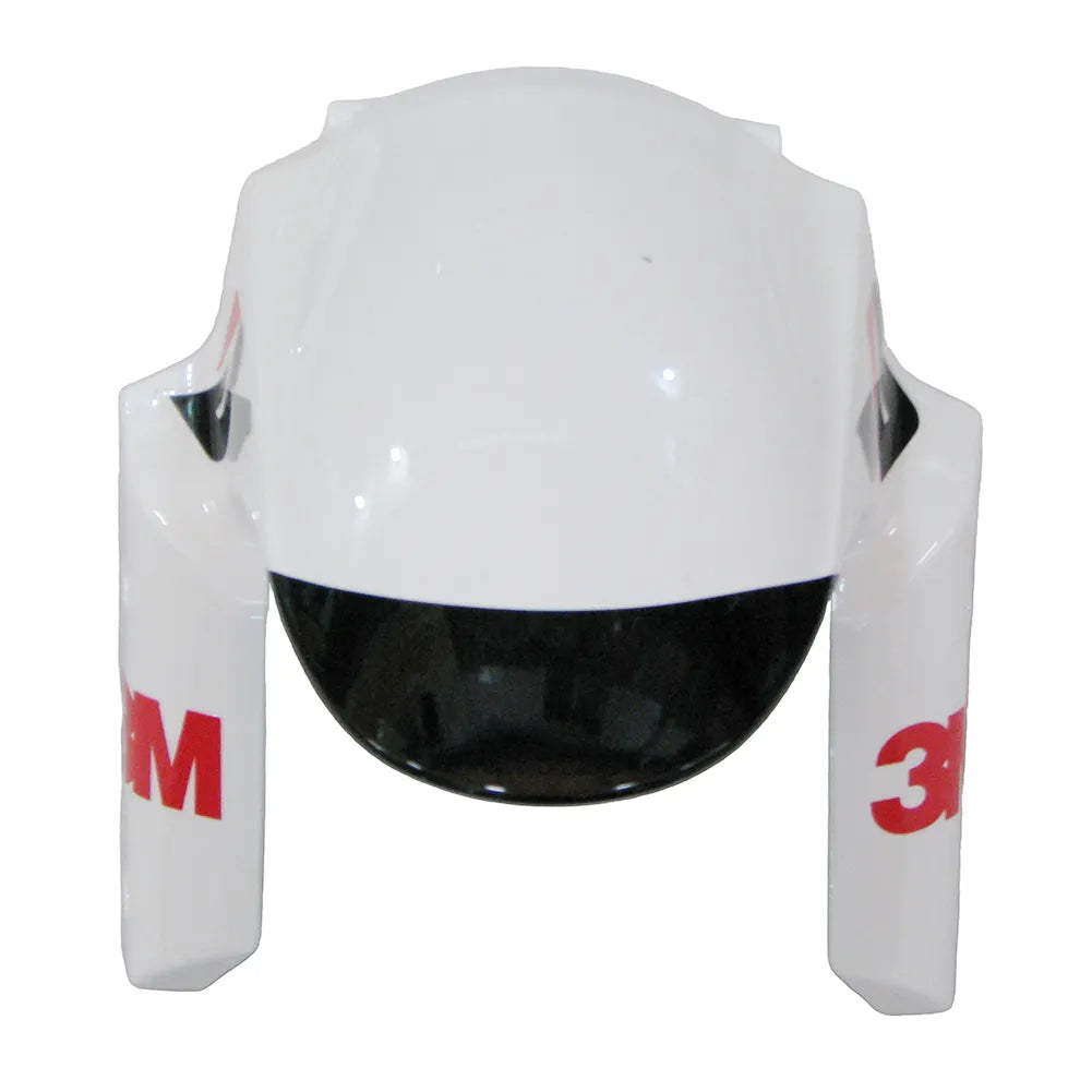 Kawasaki ZX-6R / 636 2009-2012 Black, White, and Red Monster Edition tail section fairing detail view 2