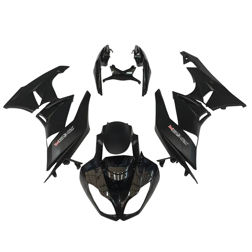 Kawasaki ZX-6R / 636 2009-2012 Gloss Black and Matte Black A full fairing kit set view