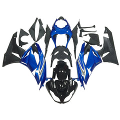 Kawasaki ZX-6R / 636 2009-2012 Black and Blue full fairing kit set view