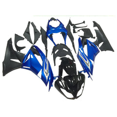 Kawasaki ZX-6R / 636 2009-2012 Black and Blue fairing kit left side view