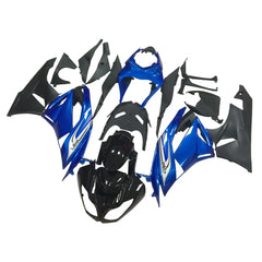 Kawasaki ZX-6R / 636 2009-2012 Black and Blue fairing kit front view