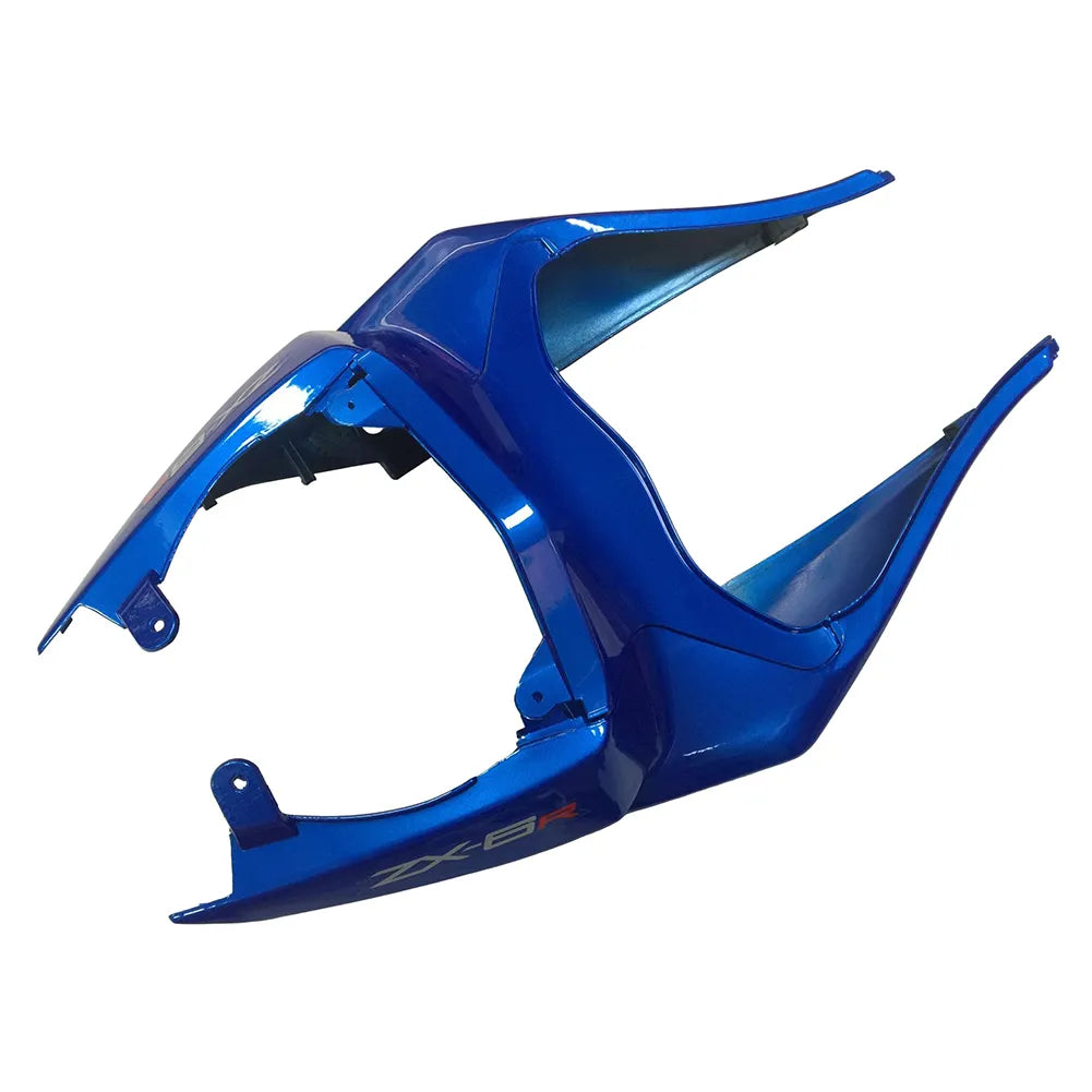 Kawasaki ZX-6R / 636 2009-2012 Black and Blue tail section fairing detail view 2