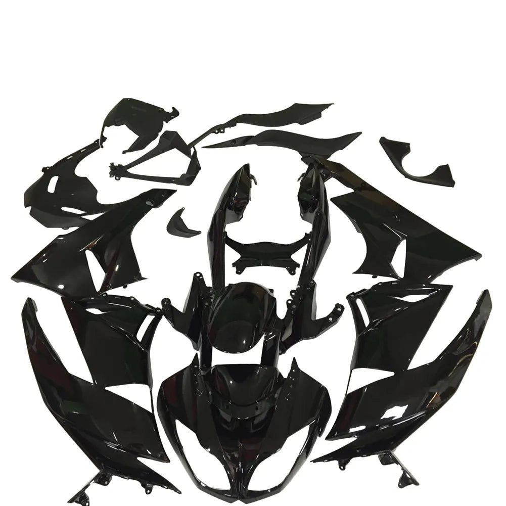 Kawasaki ZX-6R / 636 2009-2012 Black No Text full fairing kit set view