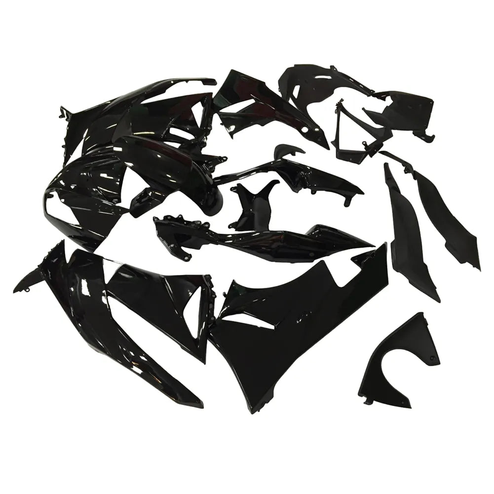 Kawasaki ZX-6R / 636 2009-2012 Black No Text fairing kit front view