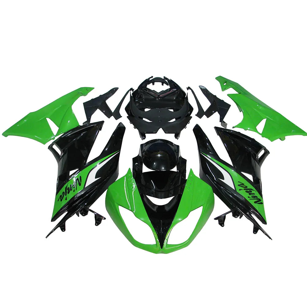 Kawasaki ZX-6R / 636 2009-2012 Green and Black full fairing kit set view