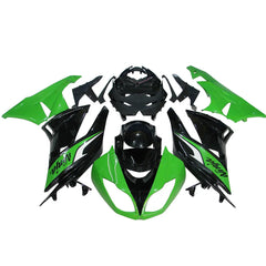 Kawasaki ZX-6R / 636 2009-2012 Green and Black full fairing kit set view