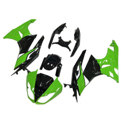 Kawasaki ZX-6R / 636 2009-2012 Green and Black No Text fairing kit left side view