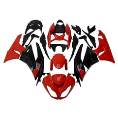 Kawasaki ZX-6R / 636 2009-2012 Black and Red with Pinstripes full fairing kit set view