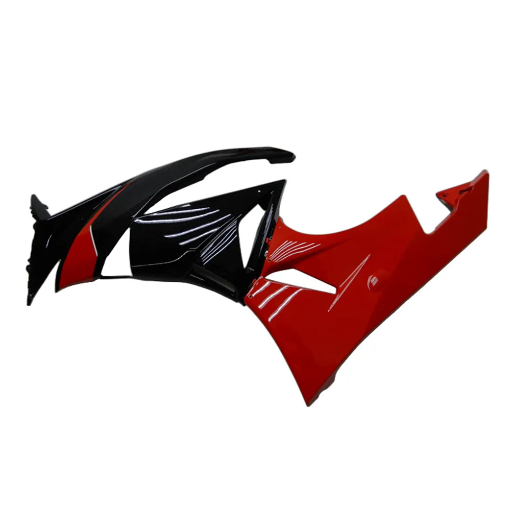 Kawasaki ZX-6R / 636 2009-2012 Black and Red with Pinstripes tail section fairing side view