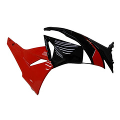 Kawasaki ZX-6R / 636 2009-2012 Black and Red with Pinstripes tail section fairing detail view 1