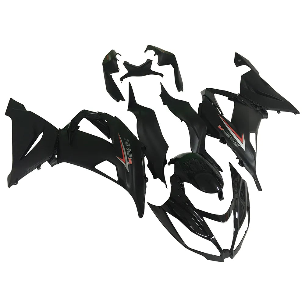 Kawasaki ZX-6R / 636 2013-2018 Gloss Black and Matte Black fairing kit left side view