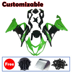 Kawasaki ZX-6R / 636 2013-2018 Green, Black, and White Fairing Kit