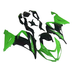 Kawasaki ZX-6R / 636 2013-2018 Green, Black, and White full fairing kit set view