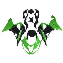 Kawasaki ZX-6R / 636 2013-2018 Green, Black, and White fairing kit front view