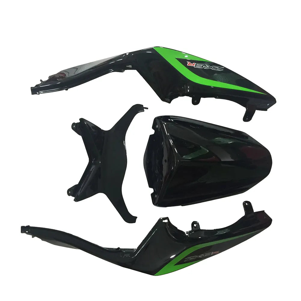 Kawasaki ZX-6R / 636 2013-2018 Green, Black, and White tail section fairing detail view 7