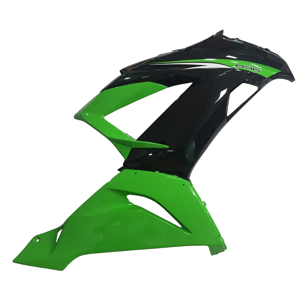 Kawasaki ZX-6R / 636 2013-2018 Green, Black, and White tail section fairing side view
