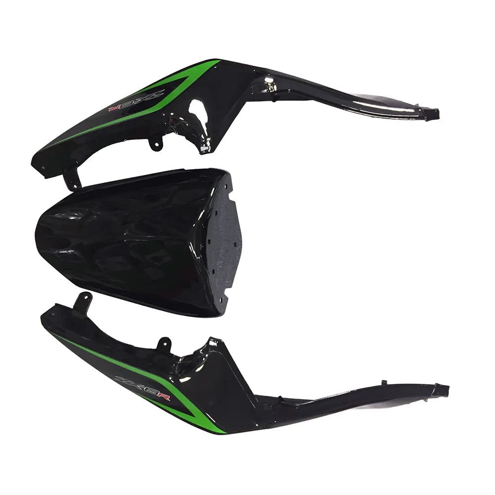 Kawasaki ZX-6R / 636 2013-2018 Green, Black, and Silver tail section fairing detail view 8