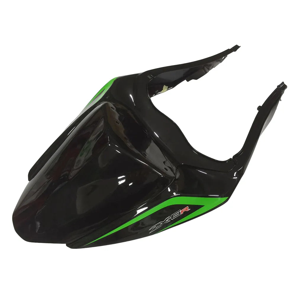 Kawasaki ZX-6R / 636 2013-2018 Green, Black, and Silver tail section fairing detail view 12